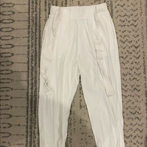 White linen pants